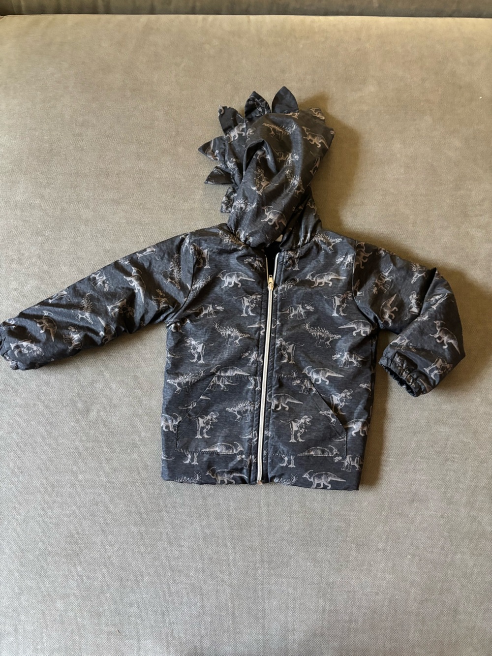 Mick Mack Kids' Dinosaur Hooded Puffer Jacket - Black